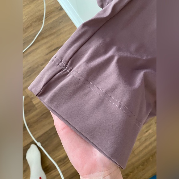 High Waisted Button Multiple Pockets Straight Leg Casual Pants in Twilight Mauve - Picture 2 of 14